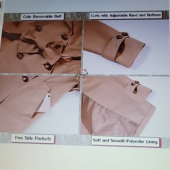 Risissida double breasted trench coat water resistant loose oversize Medium New… - Picture 10 of 12